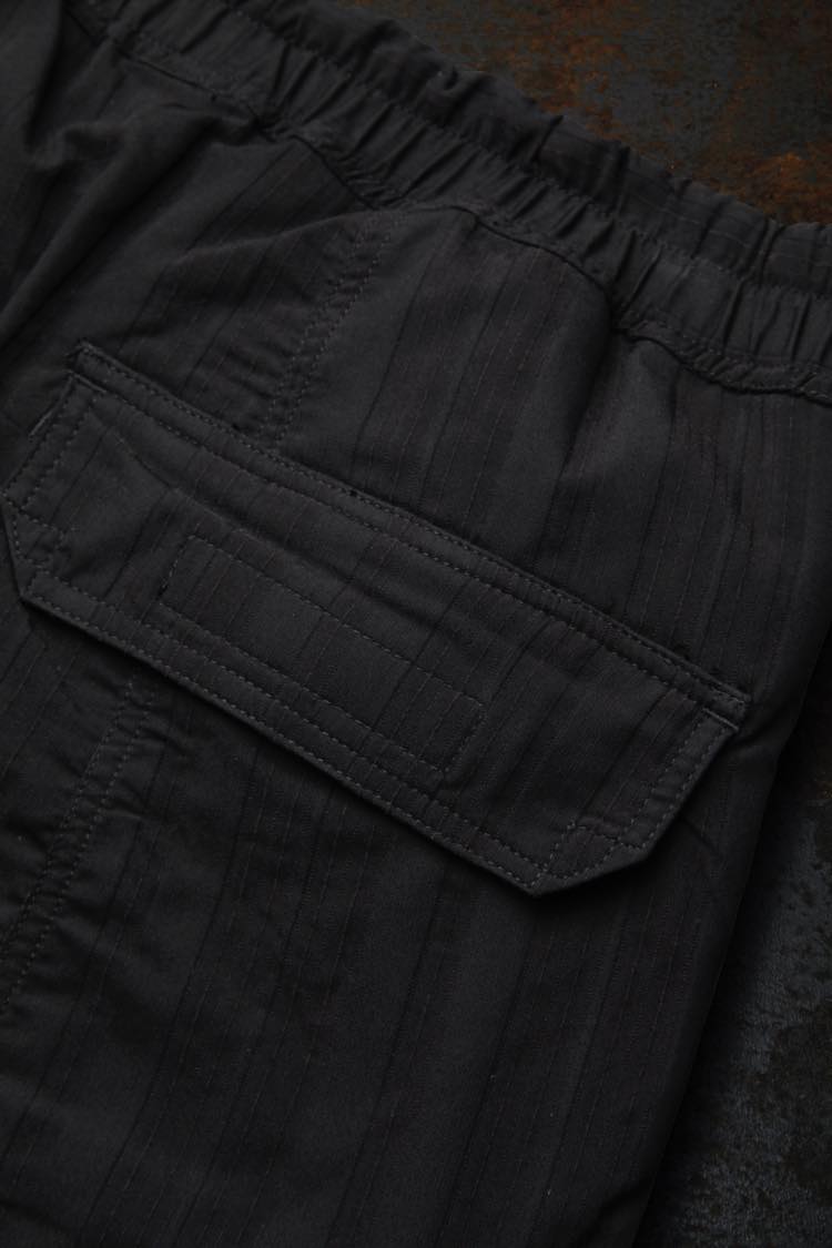 POLYESTER-RAYON CODE STRIPE CARGO PANTS 